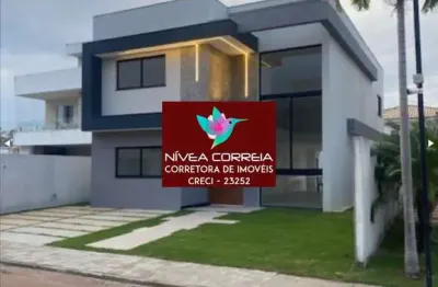 Casa de luxo em condomínio: 4 quartos, 4 suítes, 2 salas, 5 banheiros, 2 vagas de garagem, 259m² - buraquinho, lauro de freitas-ba.