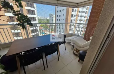 Apartamento mobiliado na chácara santo antônio com varanda gourmet com churrasqueira