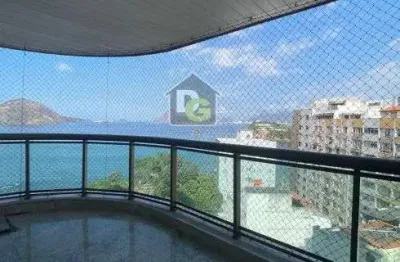 Praia de icaraí. vista mar. magnífica planta. varanda, 4 quartos, 2 suítes, 3 vagas. lazer completo