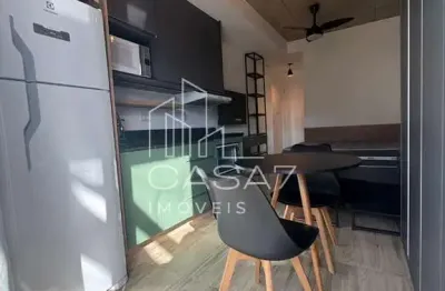 Studio em frente a puc-pr mobiliado com varanda e vaga de garagem