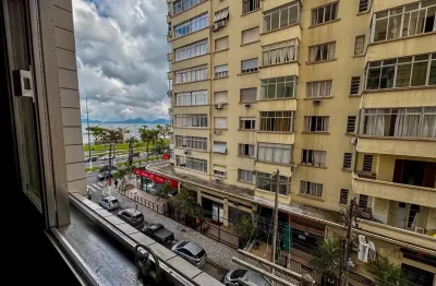 Lindo apto mobiliado com vista para o mar | 47m² | r$ 410.000 | 1 dorm | 1 vaga | aparecida - santos