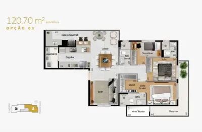 Apartamento com 3 quartos à venda na rua marechal floriano, américa, joinville, 118 m2 por r$ 1.245.000