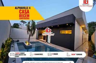 Alphaville 4 casa térrea com 3 suítes energia solar piscina com cascata e espaço gourmet