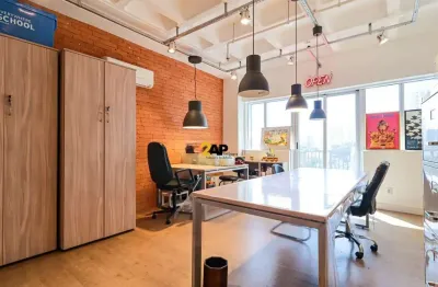 Sala comercial mobiliada para locação em santo amaro, são paulo-sp: 1 banheiro, 1 vaga de garagem, 32m².