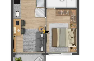 Studio pronto á venda no brooklin: 1 quarto, 1 sala, 1 banheiro, 25m², em frente ao shopping morumbi, lazer completo.