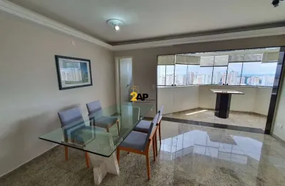 Apartamento de Luxo Mobiliado c/ Eletrodomésticos: 2 Quartos, 1 Suíte Closet, 3 Banheiros, 2 Vagas de Garagem, 1 Depósito 105m² de Área.