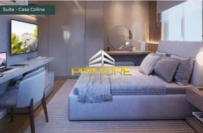 Casa geminada em condomínio, 80m², área privativa, lazer completo