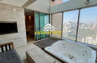 Cobertura duplex no vila da serra mobiliada, linda vista e spa