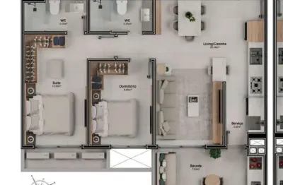 Apartamento com 2 quartos à venda na rua libia cruz, estreito, florianópolis por r$ 841.229