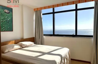 Vitória marina - apartamento com vista permanente para baia de todos os santos, mobiliado,  alto, com pier para venda no corredor da vitória - salvador ba