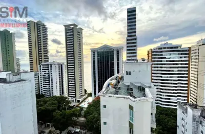 Jupter - apartamento de 3 quartos (2 suíte) em andar alto com vista mar e academia no corredor da vitória em salvador - ba