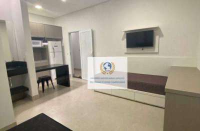 Apartamento com 1 dormitório para alugar, 25 m² por r$ 3.870,00/mês - cidade universitária - campinas/sp