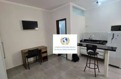 Kitnet com 1 dormitório para alugar, 25 m² por r$ 1.700,00/mês - cidade universitária - campinas/sp