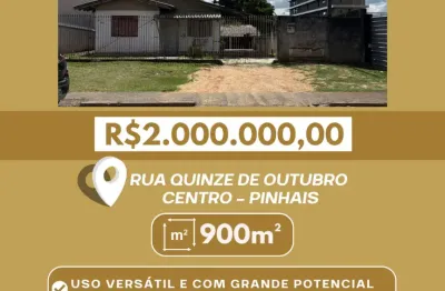 Terreno com 900m  no centro de pinhais-pr excelente para prédios comerciais ou residenciais