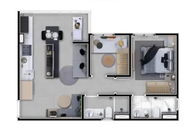 2 dormitórios, sendo 1 suíte, com lazer, á 16 minutos do parque célso daniel