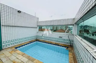 Cobertura duplex à venda com 3 suítes e área de lazer privativa com piscina no bairro campo grande em santos/sp