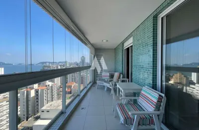 Apartamento com varanda e vista mar 3 suítes 3 vagas e lazer para alugar na aparecida em santos/sp
