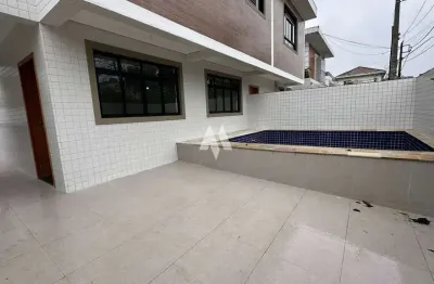 Casa de esquina 03 suítes- quintal -  à  venda na vila belmiro santos com piscina - 140m²