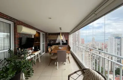 Apartamento mobiliado com 3 quartos 3 vagas e lazer para alugar na vila rica/boqueirão - santos/sp