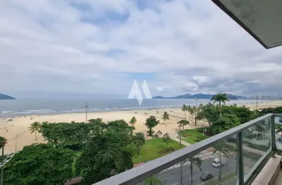 Apartamento padrão de 3 dormitórios com vista total das praias de santos