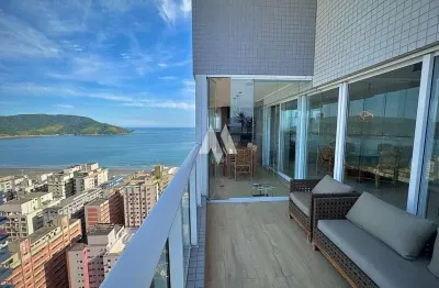 Apartamento duplex alto padrão vista mar à venda na quadra da praia no embaré - santos/sp