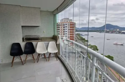 Apartamento com 3 quartos e 5 banheiros para locação, 199 m²  - ponta da praia em santos