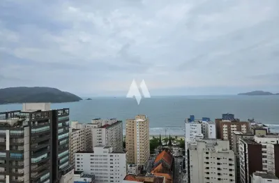 Apartamento alto padrão à locação com 4 dormitórios e varanda gourmet com vista para o mar no embaré de santos/sp