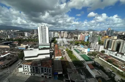 Sala comercial mobiliada com vista livre e serviços no bairro vila mathias em santos/sp