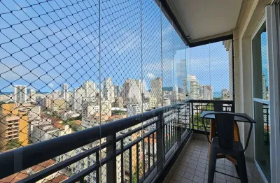 Apartamento mobiliado 3 quartos 3 vagas e lazer aluguel no gonzaga - santos/sp