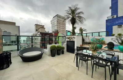 Cobertura duplex à venda com 4 suítes e lazer privativo no boqueirão em santos/sp