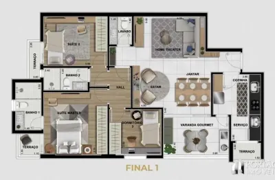 Apartamento com 3 quartos à venda na Rua Guilherme de Almeida, Vila Cidade Universitária, Bauru