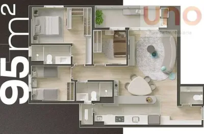 Apartamento 95m² à venda no sound vanguard | 2 vagas | campo grande - ms