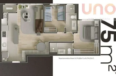 Apartamento de 75m² no edifício sound | vanguard bela vista | campo grande - ms | rede uno