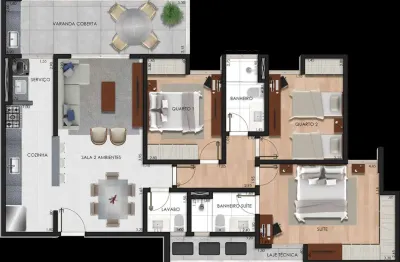 Lançamento de 3 quartos com suíte e 2 vagas por 770 mil no estrela sul para venda