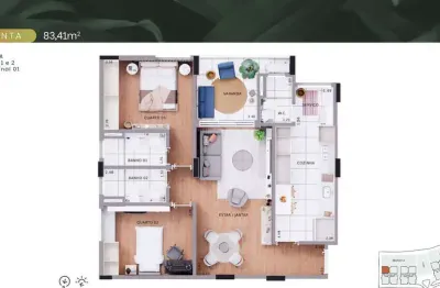 Apartamento com 2 quartos à venda na Rua Pétala Misteriosa, 125, Estrela Sul, Juiz de Fora