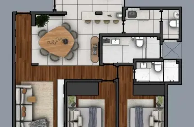 Apartamento reformado com sala integrada no São Mateus para venda