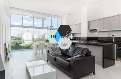 Apartamento para locação no brooklin de 85m2 com pé direito duplo, 1 suíte e 2 vagas