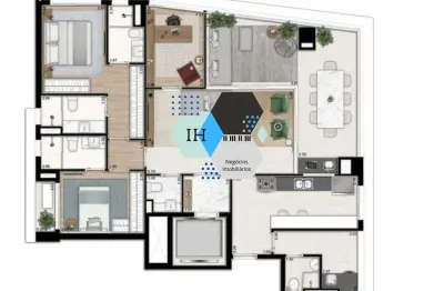 Imperdível oportunidade de apartamento de 2 quartos e 2 suítes no itaim bibi, são paulo-sp - 142m², 2 salas e 2 vagas!