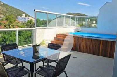 Cobertura para venda em niterói, itaipu, 3 dormitórios, 2 suítes, 3 banheiros, 2 vagas