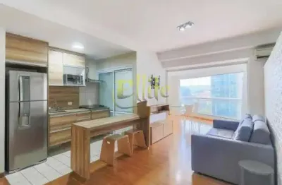 Apartamento mobiliado com 01 dormitório para locação na rua sansão alves dos santos na região do brooklin, são paulo - sp.