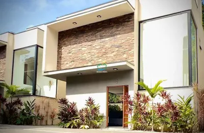 Imóvel novo em condomínio: casa com 3 quartos, 3 suítes, 2 salas, 2 vagas na praia de boiçucanga, são sebastião-sp.