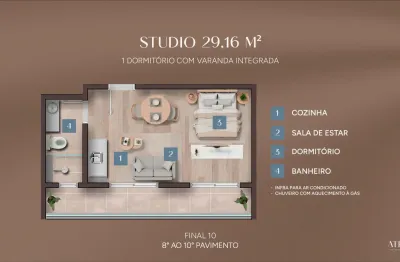 Studio na vila ema 29 m2 - cotas de participação - preço de custo