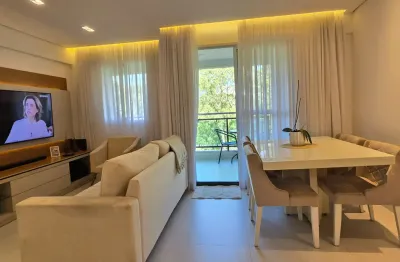 Mobiliado apartamento de 69 m² 3 dorm  totalmente mobiliado com 2 vagas demarcadas