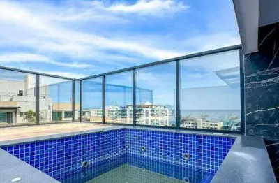 Cobertura 4 dormitórios nova, área de lazer completa com piscina privativa, acabamento impecável alto padrão, vista mar, praia do pecado - macaé/rj