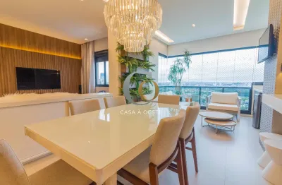 Apartamento com 112m2 mobiliado sala aplicada e varanda gourme