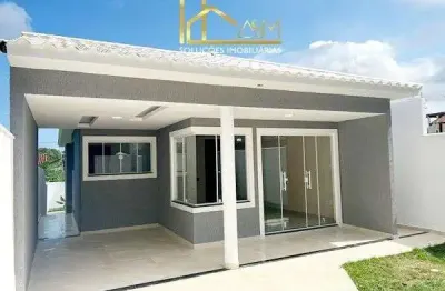 Belíssima casa linear c/ 3 quartos (1suíte) em são josé do imbassaí, em maricá - rj