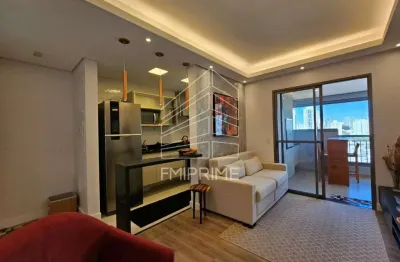 Apartamento mobiliado a locação, 71m2 ,  2 dormitórios, 2 vagas, varanda gourmet