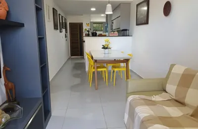Apartamento em condomínio pé na areia com varanda gourmet em maria farinha