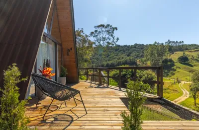 Chalé a-frame premium - 2 ha - renda imediata com airbnb + terreno amplo para expansão - são pedro de alcântara/sc