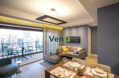 Apartamento mobiliado no condomínio habitarte verde com 80m² em pleno brooklin